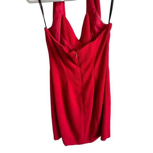 Nicole Miller Women's 10 Red Sexy Sleeveless Zip Up Halter Neck Mini Dress - Picture 6 of 8